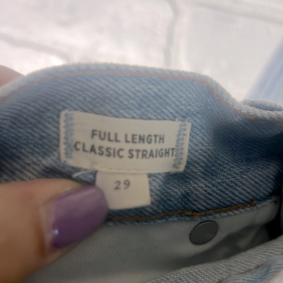 Madewell Classic Straight Full-Length Jeans Fitzgerald Wash Size 29 - Picture 13 of 17